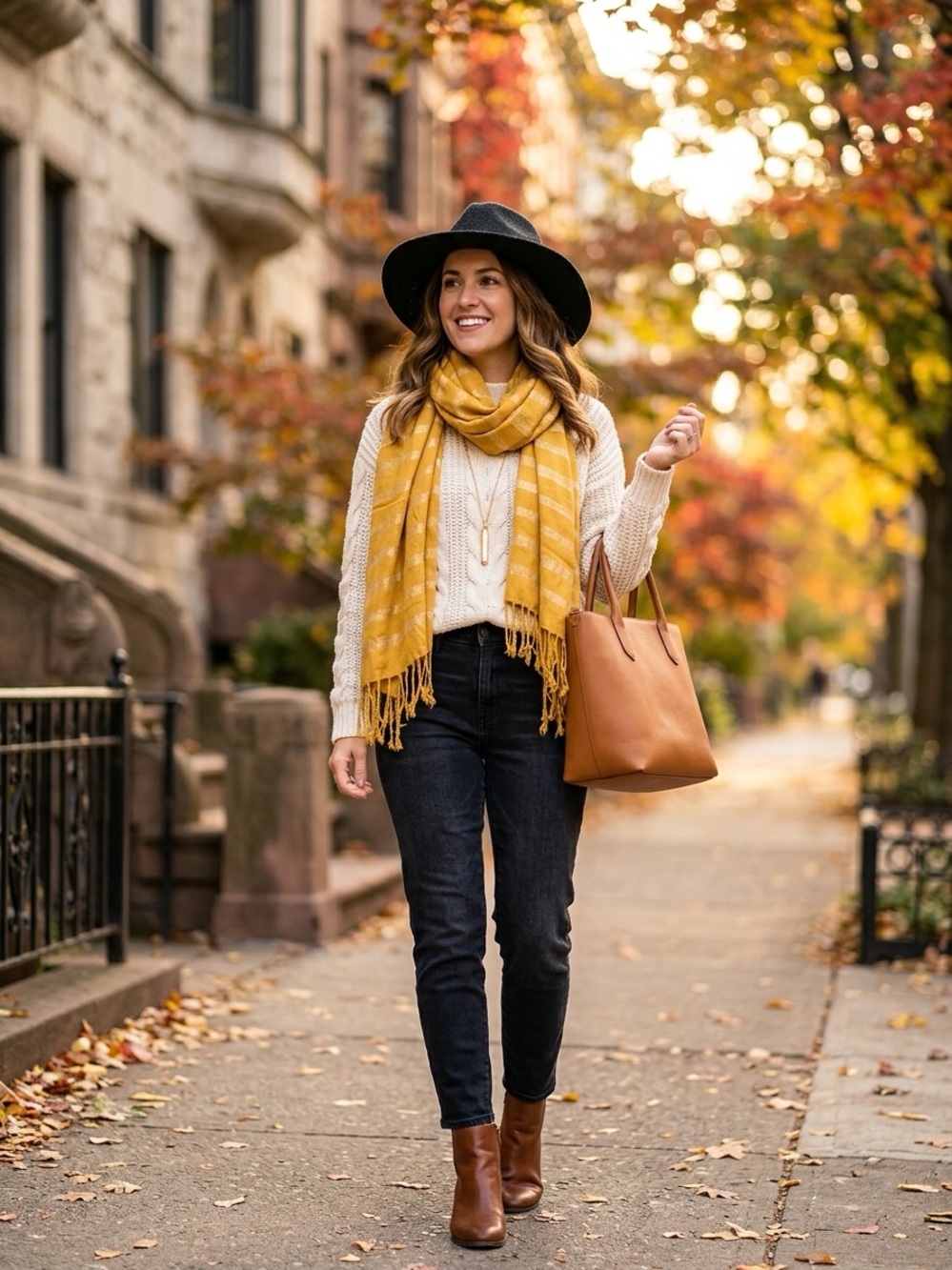 H&M Mustard Yellow Shimmery Striped Scarf with Fringe - Soft Metallic Wrap